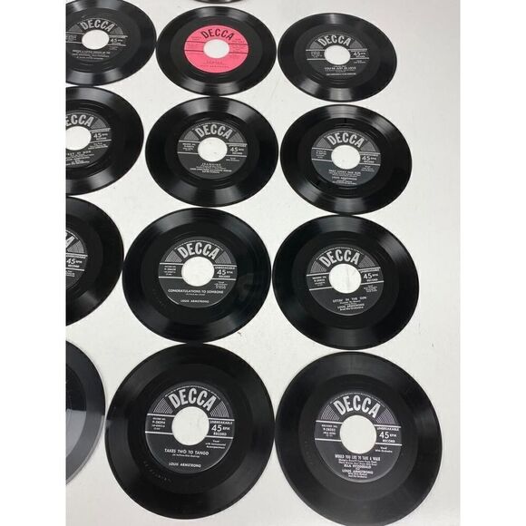 Vtg Record Album & 18 45 RPM Vinyl Records Louis Armstrong Dream a Little Dream - Picture 8 of 11